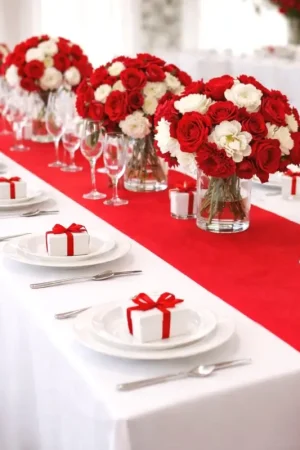 Chemin de table pas cher intisse 25 mètres Rouge Marque