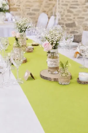 Chemin de table pas cher intisse 25 mètres Vert anis Meilleur Choix