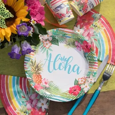 Promotion Assiette en carton Aloha x 10 pièces