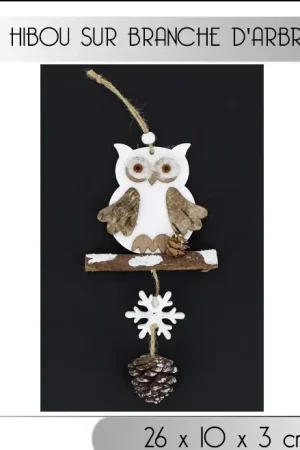 Offre Spéciale Suspension noel Hibou sur Branche