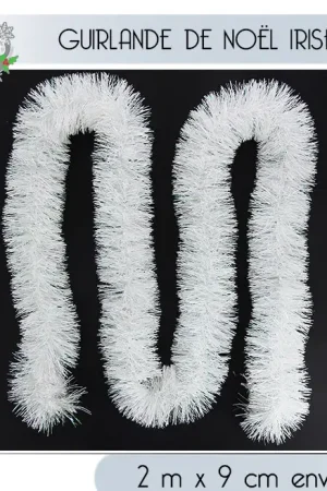 Meilleure Vente Guirlande de noel blanche irisée