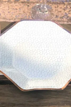 Offre Limitée Assiette en carton hexagonale a pois Rose gold