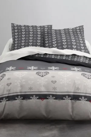 Bon Plan Housse de couette flanelle 220x240 cm Morzine