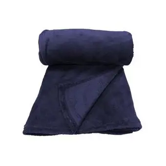 Plaid Moelleuse Bleu Marine 125x150cm Solde