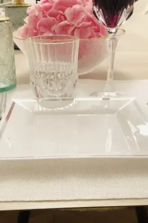 Vente Flash Set de table Carre en Lin Blanc x 10 pièces