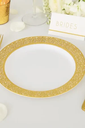 Populaire Petite Assiette plastique Arabesque Or x 10 pièces