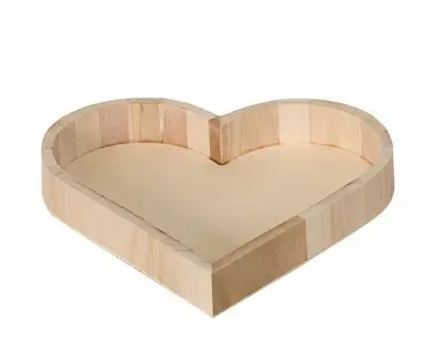 Certifié Plateau coeur en bois naturel