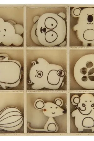 Embellissement en bois Artemio Adorable x 27 pièces Offre Limitée