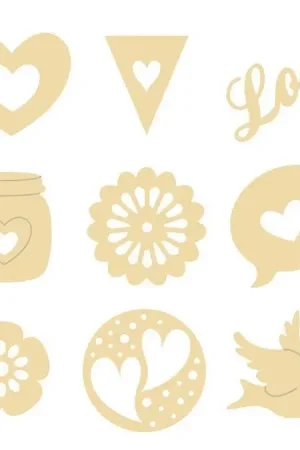 Acheter En Ligne 27 Silhouettes en bois Love a personnaliser