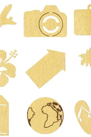 Prix Bas 27 Silhouettes en bois Voyage a personnaliser
