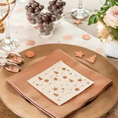 Serviette en papier voie seche Rose gold x 20 pièces Prix Choc
