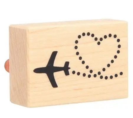 Jusqu'à Épuisement Des Stocks Tampon Bois Coeur Avion