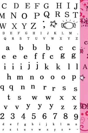 Remise 160 Tampons transparents Alphabets Candy