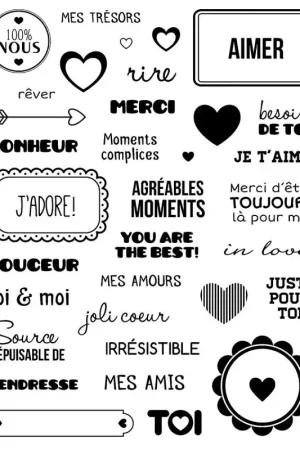 34 Tampons transparents Motifs Amour Dernier Modèle