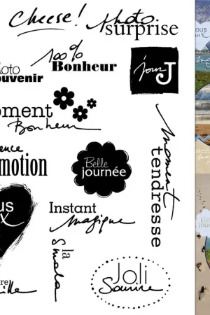 15 Tampons transparents Motifs Souvenirs Vente Directe
