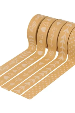 Must-Have Masking tape Artemio Love Story Kraft x 5 pièces