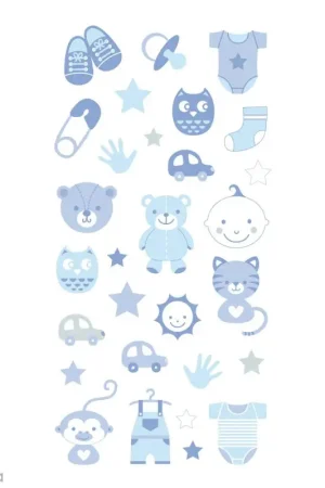Stickers Puffies Baby Boy x 30 pièces Top Vente