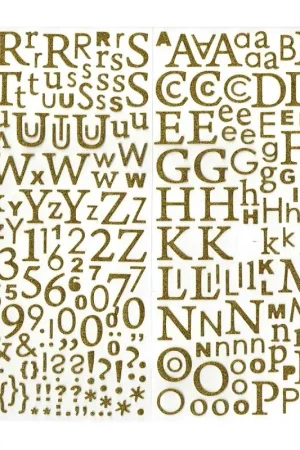 Solde Stickers Alphabet scrapbooking Or pailleté