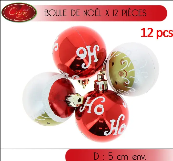 Boule de noel Hohoho x 12 pièces Dernière Chance