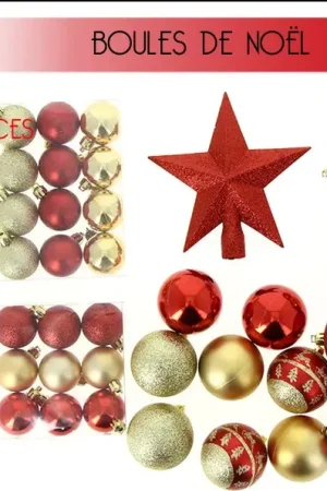 Offre Spéciale Boule de noel Assorties Rouge et Or x 34 pièces