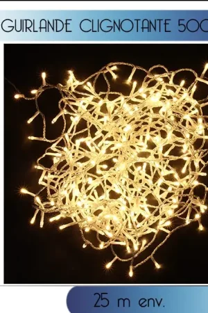 Guirlande lumineuse clignotante 500 LED Blanc chaud Commande En Gros