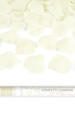 Canon à Confettis Pétale de Rose Ivoire 60 cm Dernière Chance