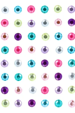Strass autocollants multicolore x 64 Pas Cher