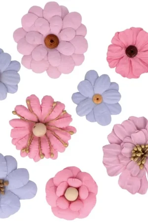 8 fleurs en papier Perles Lovely Swan Pas Cher