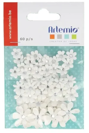 Fleurs en papier Blanc x 60 pièces Nouvel Arrivage