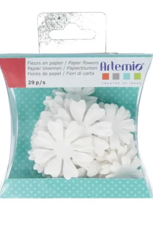 44 fleurs en papier a colorier Blanc Achat Immédiat
