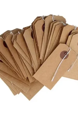 Super Prix Etiquette papier kraft avec fil métal x 50