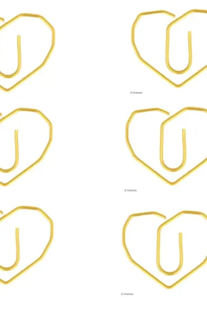 Trombones Coeurs Dorés x 6 pièces Pas Cher