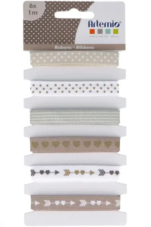 Commander Maintenant 6 Rubans imprimés Flèches et Coeurs