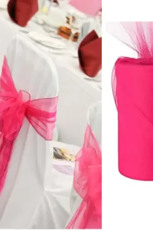 Tulle Fuchsia x 20cm x 100m pour 40 noeuds de chaise Produit De Marque