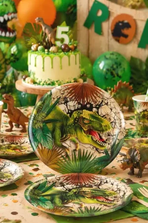 Haute Qualité Assiette en carton Dinosaure 23cm x 10 pièces