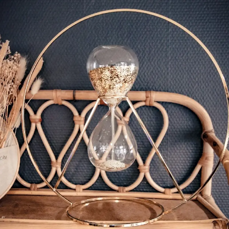 Centre de table cercle sablier en verre Prix Promo