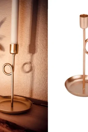Bougeoir Loopy sur pied laiton Rose gold Vente Flash