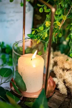 Photophore Broom en verre rose gold Offre Du Jour