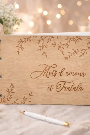 Livre d'or en bois Mot d'Amour et Tralala Populaire
