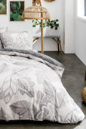 Housse de couette 220x240 Mawira ZippéeFeuilles Vente Flash