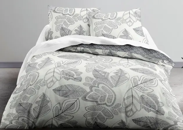 Super Prix Housse de couette 240x260 Mawira Zippée Feuilles