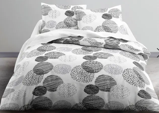 Pas Cher Housse de couette 240x260 Mawira Zippée Géometrique Rond