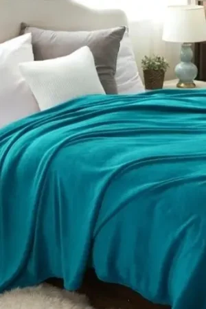 Prix Choc Couverture polaire moelleuse Turquoise 180x220cm