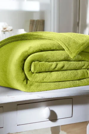 Couverture polaire moelleuse Vert anis 180x220cm Nouveauté