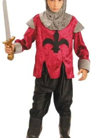 Dernier Modèle Déguisement Enfant Chevalier Rouge 7/9 Ans