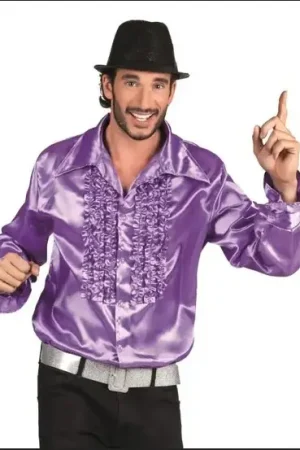 Nouveauté Déguisement Homme Chemise satin violet XL