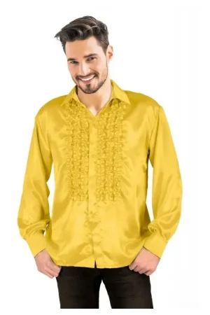 Solde Costume Homme Chemise satin Dorée XL