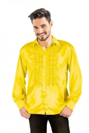 Déguisement Homme Chemise satin Jaune Vente Directe
