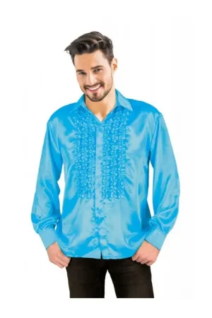 Déguisement Homme Chemise satin Turquoise Must-Have