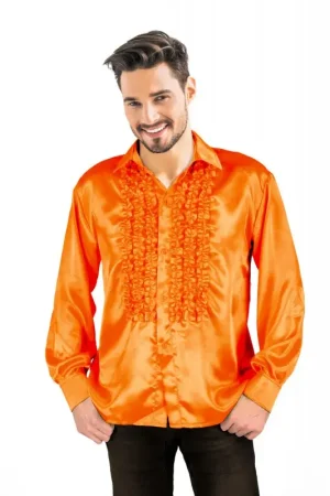 Soldes Déguisement Homme Chemise satin Orange
